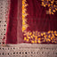 Kantha Vriksha Linen Saree – Deep Maroon with Mustard Kantha Embroidery