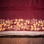 Kantha Vriksha Linen Saree – Deep Maroon with Mustard Kantha Embroidery