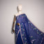 Kantha Vriksha Linen Saree – Classic Royal Blue with Multicolour Kantha Embroidery