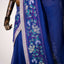 Kantha Vriksha Linen Saree – Classic Royal Blue with Multicolour Kantha Embroidery