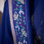 Kantha Vriksha Linen Saree – Classic Royal Blue with Multicolour Kantha Embroidery