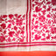 Katha Chitra Tussar Silk Saree – Natural Beige with Crimson Floral Jaal