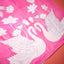 KathaChitra Tussar Silk Saree – Blush Pink with Swan & Lotus Motif