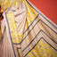 Katha Chitra Tussar Silk Saree – Natural Beige with Yellow Ornamental Motif
