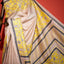 Katha Chitra Tussar Silk Saree – Natural Beige with Yellow Ornamental Motif