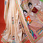 Katha Chitra Tussar Silk Saree – Natural Beige with Folk Figures Motif