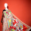 Katha Chitra Tussar Silk Saree – Natural Beige with Woman & Floral Motif