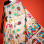 Katha Chitra Tussar Silk Saree – Natural Beige with Durga Motif