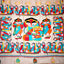 Katha Chitra Tussar Silk Saree – Natural Beige with Durga Motif