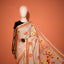 KathaChitra Tussar Silk Saree – Natural Beige with Peacock Motif