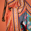 KathaChitra Tussar Silk Saree – Terracotta Orange with Lotus & Swan Motif