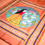 KathaChitra Tussar Silk Saree – Terracotta Orange with Lotus & Swan Motif