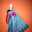 KathaChitra Tussar Silk Saree – Magenta & Turquoise with Floral Jaal