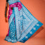 KathaChitra Tussar Silk Saree – Magenta & Turquoise with Floral Jaal
