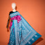 KathaChitra Tussar Silk Saree – Magenta & Turquoise with Floral Jaal