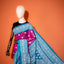 KathaChitra Tussar Silk Saree – Magenta & Turquoise with Floral Jaal