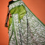 KathaChitra Tussar Silk Saree – Olive Green with White Floral Jaal