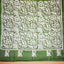 KathaChitra Tussar Silk Saree – Olive Green with White Floral Jaal