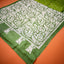 KathaChitra Tussar Silk Saree – Olive Green with White Floral Jaal