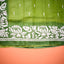 KathaChitra Tussar Silk Saree – Olive Green with White Floral Jaal