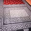 KathaChitra Tussar Silk Saree – Deep Maroon & Charcoal with Geometric Floral Jaal