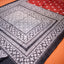 KathaChitra Tussar Silk Saree – Deep Maroon & Charcoal with Geometric Floral Jaal