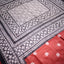 KathaChitra Tussar Silk Saree – Deep Maroon & Charcoal with Geometric Floral Jaal