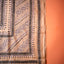 KathaChitra Tussar Silk Saree – Natural Beige with Indigo Ornamental Jaal