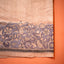 KathaChitra Tussar Silk Saree – Natural Beige with Indigo Ornamental Jaal