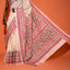 KathaChitra Tussar Silk Saree – Ivory Beige with Crimson Floral Vines