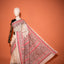 KathaChitra Tussar Silk Saree – Ivory Beige with Crimson Floral Vines