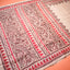 KathaChitra Tussar Silk Saree – Ivory Beige with Crimson Floral Vines
