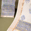 Bela Maheshwari Silk Unstitched Suit Set – Ivory White, Lavender Blue & Soft Yellow