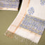 Bela Maheshwari Silk Unstitched Suit Set – Ivory White, Lavender Blue & Soft Yellow