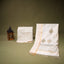 Bela Maheshwari Silk Unstitched Suit Set – Ivory White & Soft Gold