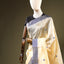 Beige Chanderi Silk Saree – Blue Zari Border