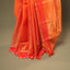 Chanderi Silk Saree – Radiant Tangerine Orange with Handwoven Gold Zari Border &amp; All-Over Butis