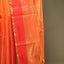 Chanderi Silk Saree – Radiant Tangerine Orange with Handwoven Gold Zari Border &amp; All-Over Butis