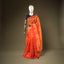 Chanderi Silk Saree – Radiant Tangerine Orange with Handwoven Gold Zari Border &amp; All-Over Butis
