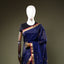 Navy Blue Chanderi Silk Saree – Gold Zari & Red Border