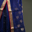 Navy Blue Chanderi Silk Saree – Gold Zari & Red Border