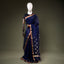 Navy Blue Chanderi Silk Saree – Gold Zari & Red Border