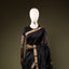 Black Chanderi Silk Saree – Gold Zari Border