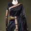 Black Chanderi Silk Saree – Gold Zari Border