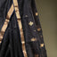 Black Chanderi Silk Saree – Gold Zari Border