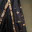 Black Chanderi Silk Saree – Gold Zari Border