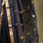 Black Chanderi Silk Saree – Gold Zari Border