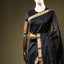 Black Chanderi Silk Saree – Gold Zari Border