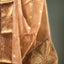 Champagne Gold Pure Chanderi Silk Saree – Antique Zari & Rich Zari Border