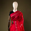 Rani Red Chanderi Silk Saree – Silver Zari Floral Motifs